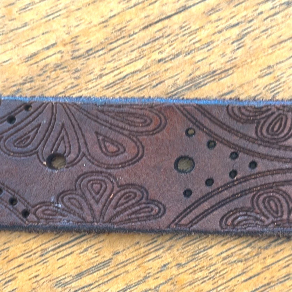 Campomaggi lazer cut tooled studded leather belt. New with tags from Sundance. - Picture 8 of 13